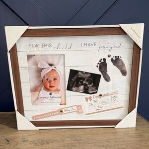 Wendy Bellissimo Brown and White Baby Memory Frame with Keepsake Spaces